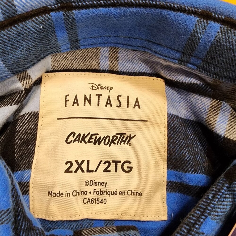 Cakeworthy Disney Fantasia Flannel Sorcerer's Apprentice Blue Unisex 2XL NEW - Picture 7 of 12